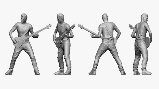 Heavy Metal Bass Player Figure