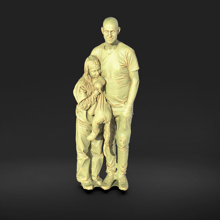 S3DS0145 Father and Daughter holding bear