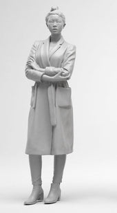 Smart Female In Long Jacket/coat Figure