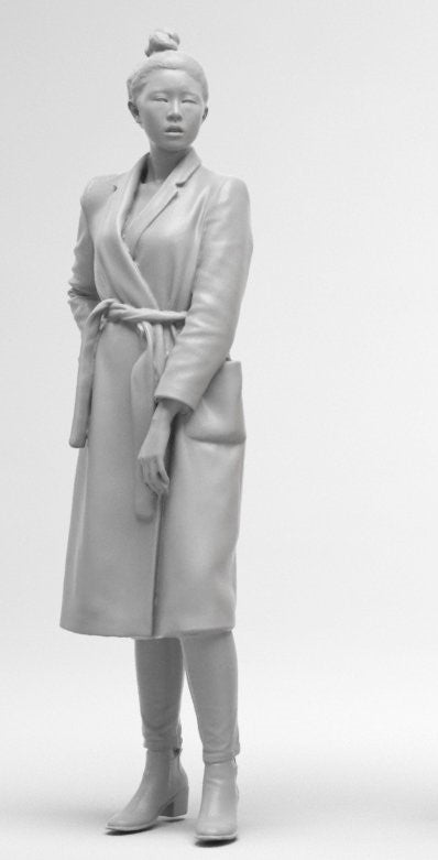 Smart Female In Long Coat Figure