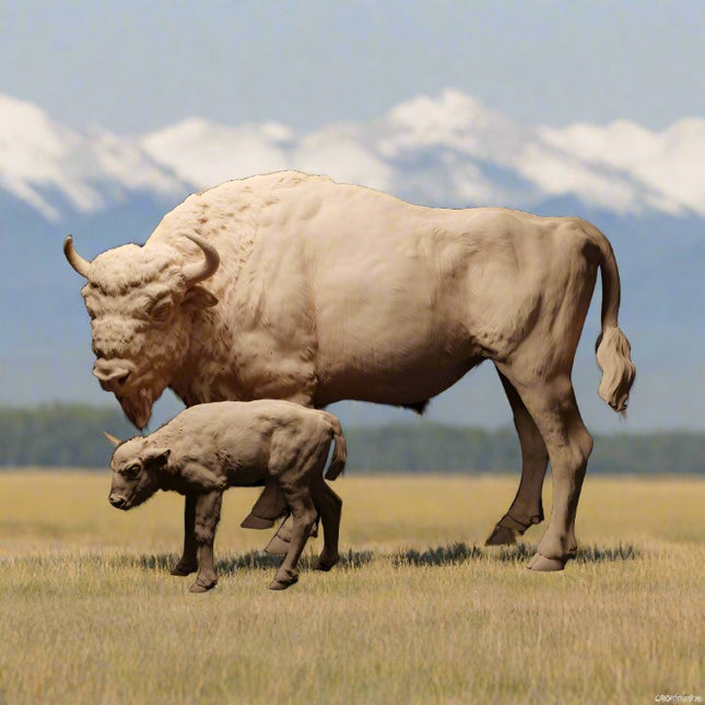 ADM1504 European Bison Cow and Calf