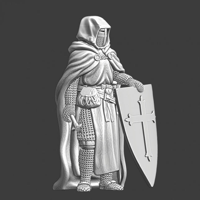NCM068 Medieval leper knight with mace - Order of Lazarus