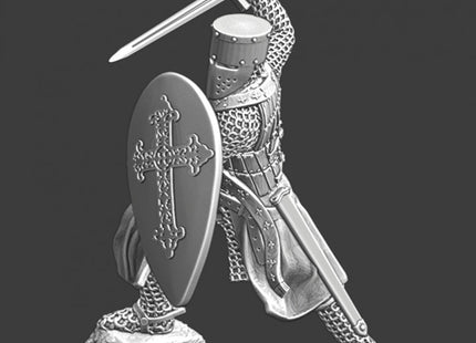 NCM086 Medieval religious knight fighting with sword