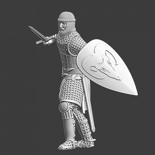 NCM083 Medieval crusader knight with goat shield