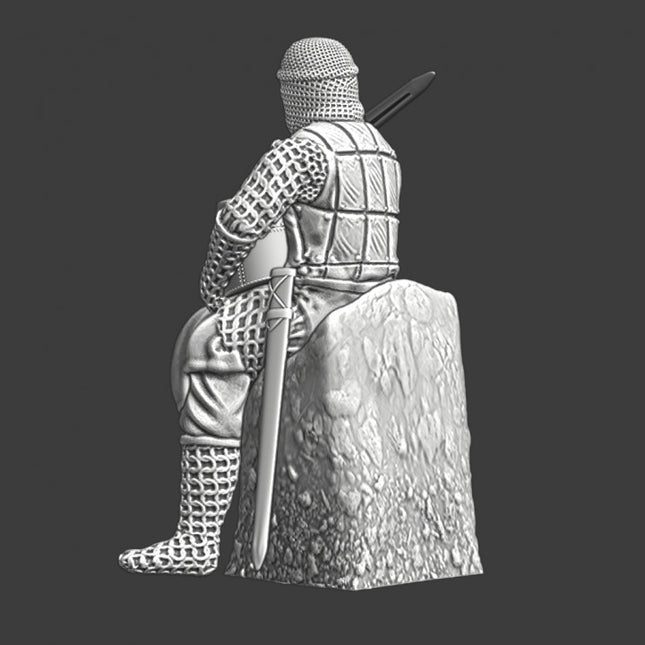 NCM053 Medieval knight sitting and resting