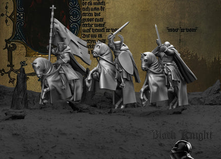 BKM001 13th century - Mounted Teutonic Knights - Command Group