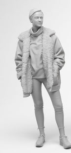 Trendy Girl In Winter Coat Figure