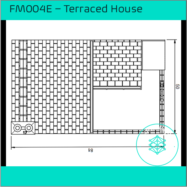 FM004E – Low Relief Terrace House HO Scale