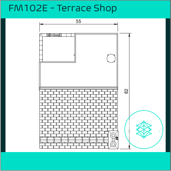 FM102E – Low Relief Terrace Shop OO Scale