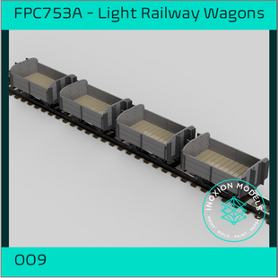 FPC753A – 4x Light Railway Wagon Pack OO9 Gauge