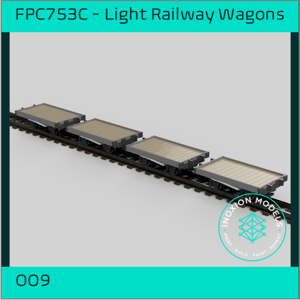 FPC753C – 4x Light Railway Wagon Pack OO9 Gauge
