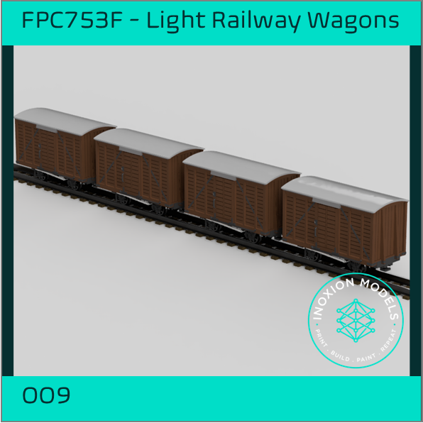 FPC753F – 4x Light Railway Wagon Pack OO9 Gauge