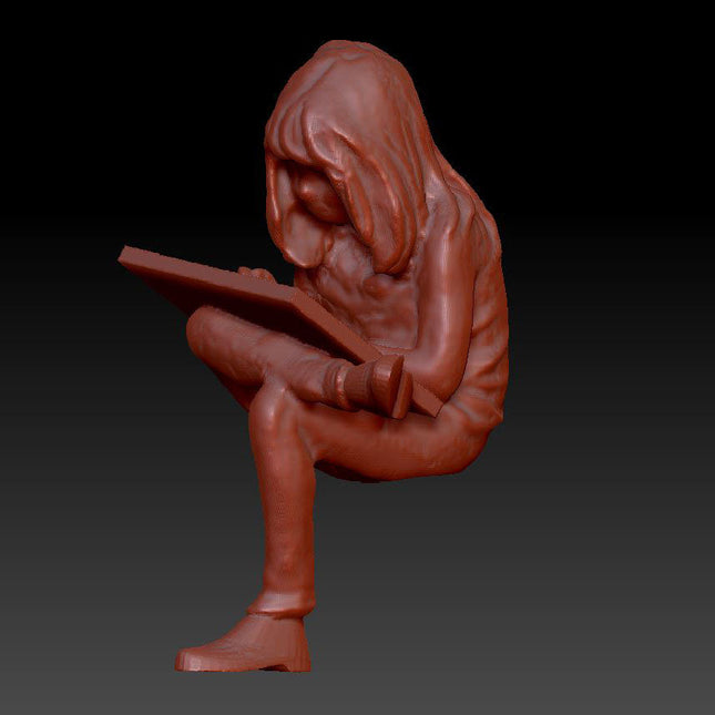Young Girl Sitting Drawing Dsp025 Figure