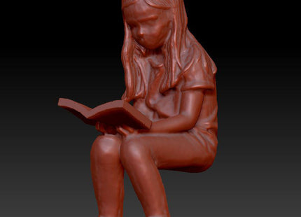 Young Girl Sitting With Book Dsp031 Figure