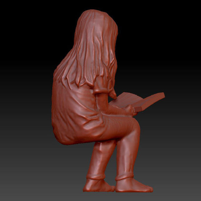 Young Girl Sitting With Book Dsp031 Figure