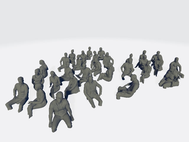 Sitting Train Or Bus Passengers X 30 Figure
