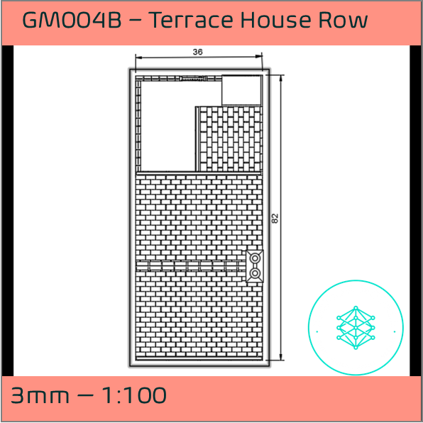 GM004B – Terrace Terrace House 3mm - 1:100 Scale