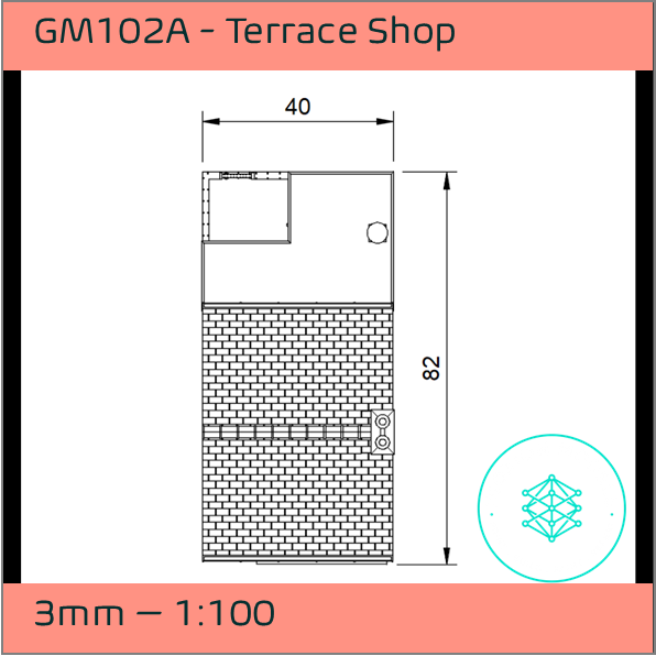 GM102A – Terrace Shop 3mm - 1:100 Scale