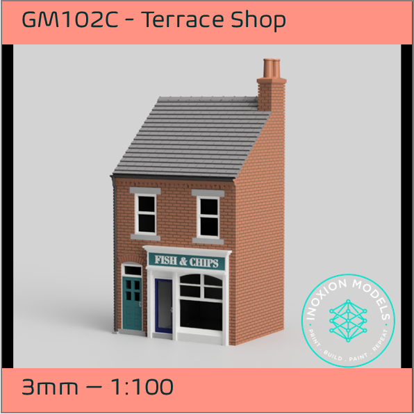 GM102C – Low Relief Terrace Shop 3mm - 1:100 Scale
