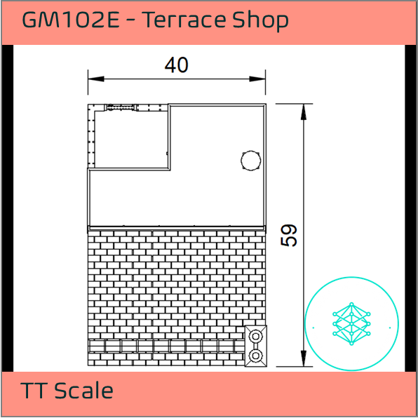 GM102E – Low Relief Terrace Shop TT Scale