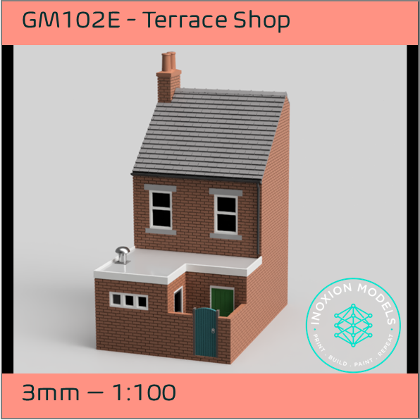 GM102E – Low Relief Terrace Shop 3mm - 1:100 Scale