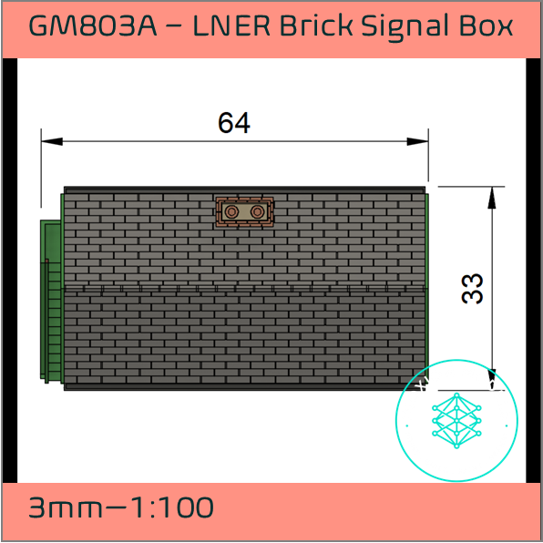 GM803A – LNER Brick Signal Box 3mm - 1:100 Scale