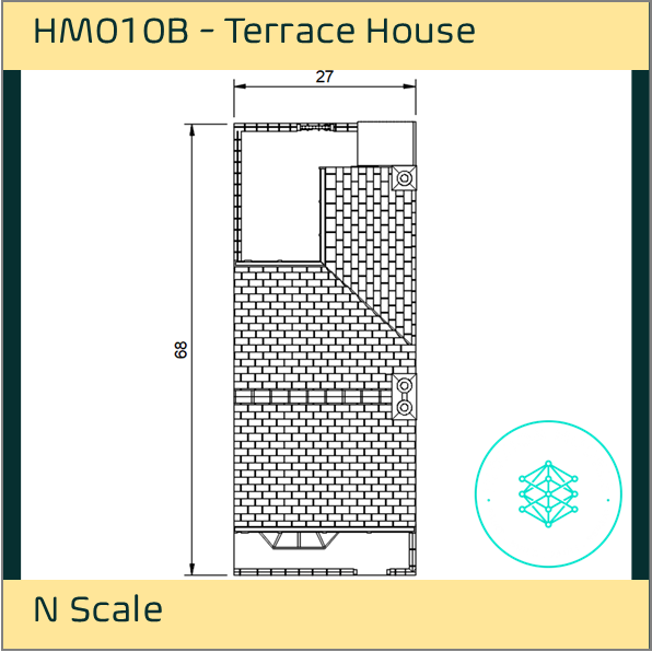 HM010B – Terrace House N Scale