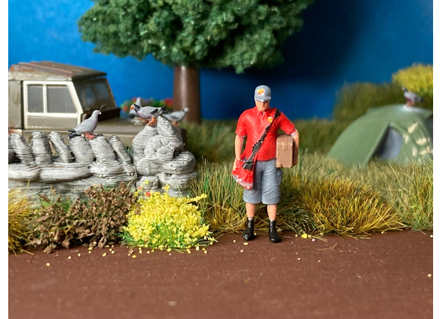 Modern Postman Delivery Courier In Shorts Figure