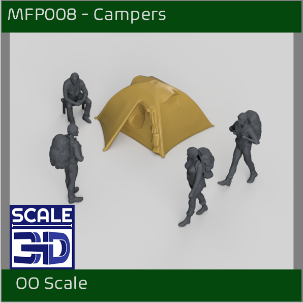 MFP008 Hikers/Camping Group and Tent 1:76 OO Scale