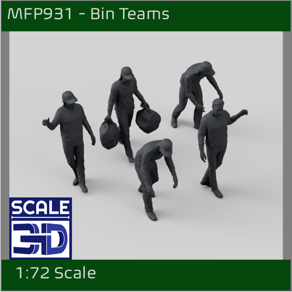 MM931 Binmen/Street Cleaner Team - 1 - 1:72 Scale