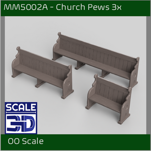 MM5002A - Church Pews x 3 OO Scale