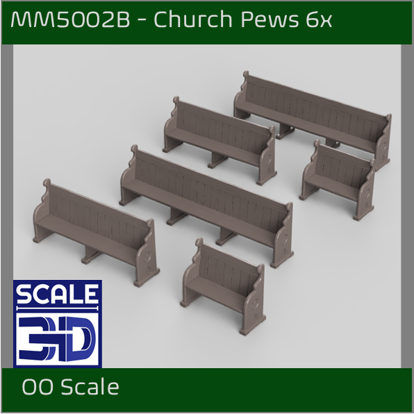 MM5002B - Church Pews x 6 OO Scale