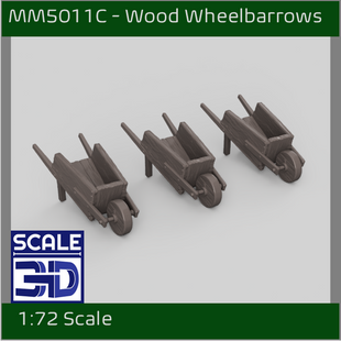 MM5011C - Wooden Wheel Barrows 1:72 Scale