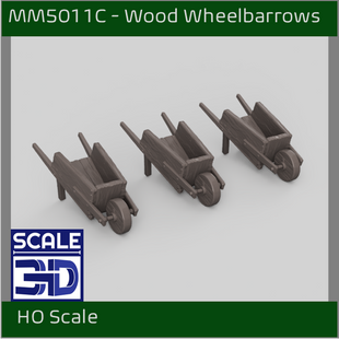 MM5011C - Wooden Wheel Barrows HO scale