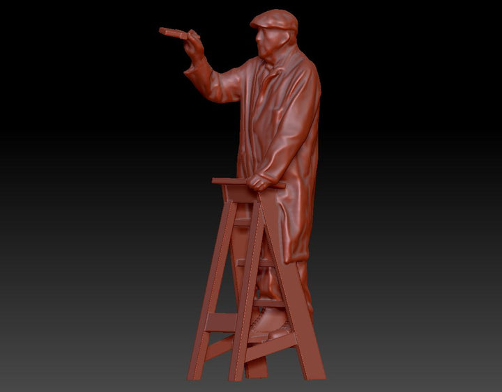Dsp185 Older Male On Ladder Painting Figure
