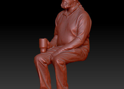 Older Male Sitting With Coffee Cup Dsp044 Figure