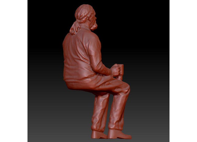 Older Male Sitting With Coffee Cup Dsp044 Figure