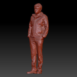 Male Wearing Leather Jacket With Hands In Pockets Dsp083 Figure