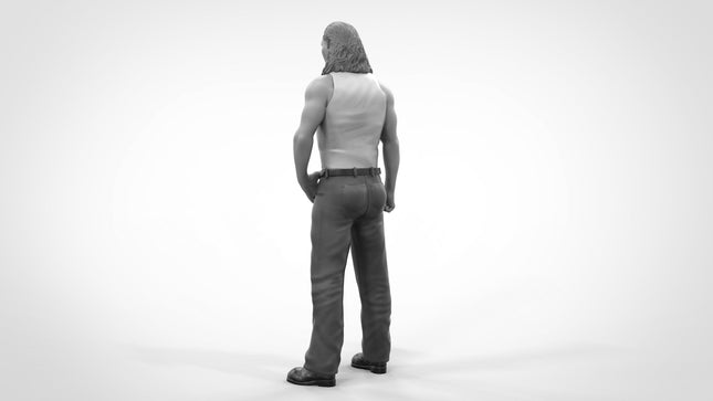 Nicolas In T-Shirt And Long Hair Figure