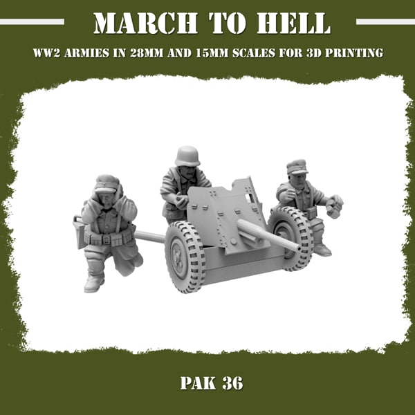 German Army (Wehrmacht) Pak 36 Cannon Figure