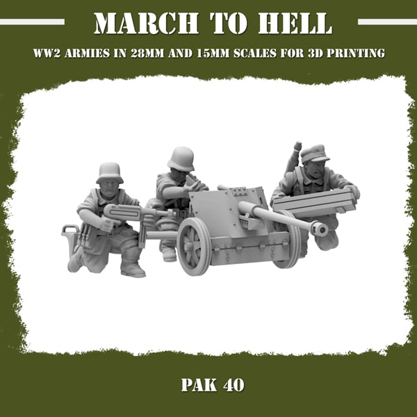 German Army (Wehrmacht) Pak 40 Cannon Figure