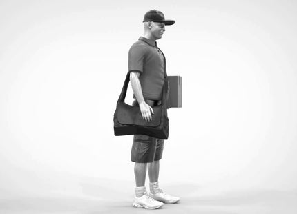 Modern Postman Delivery Courier In Shorts Figure