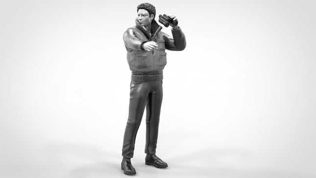 Male With Binoculars Pointing Figure