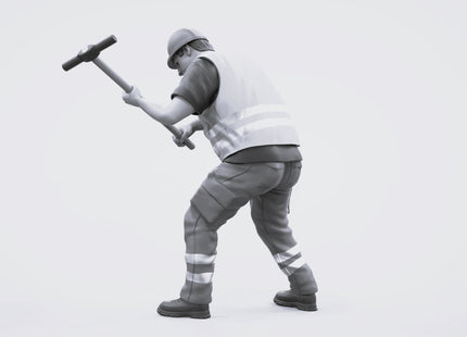 Male Lineside/builder With Sledge Hammer Figure