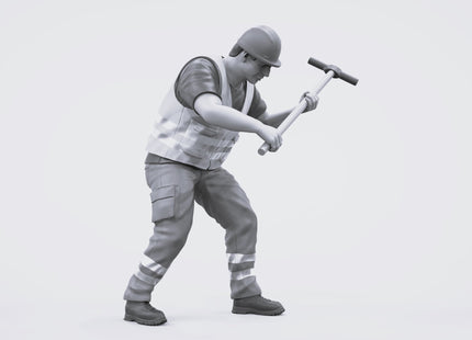 Male Lineside/builder With Sledge Hammer Figure