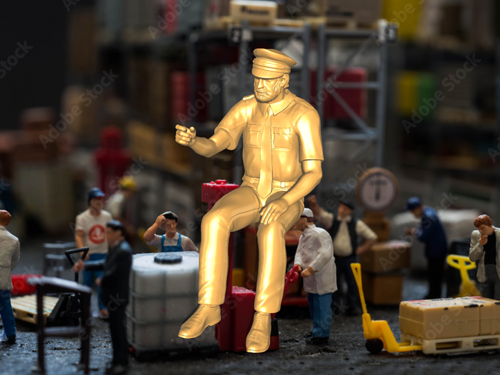 Mm160A Male Bus/Train Driver With Beard Figure