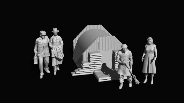 Mm1940 Ww2 Anderson Shelter Scene And Figures Figure