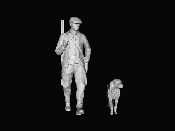 MM730 Farmer Walking and Dog