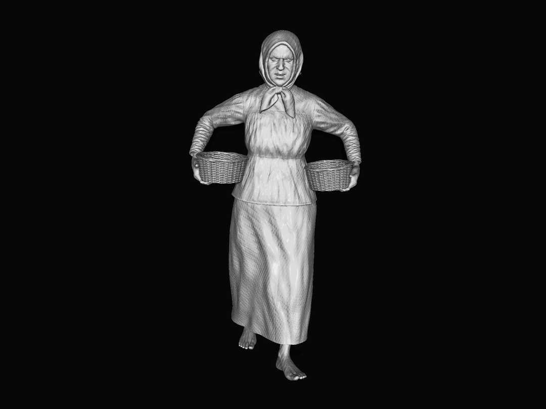 Mm979 Farmers Wife With Basket Figure