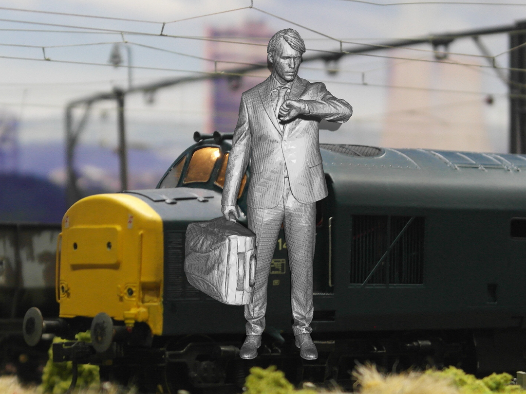 Mm706 - Business Man With Bag Checking Time Figure